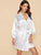 Letter Embroidered Self Belted Satin Bride Robe