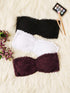 Ruched Floral Lace Bandeau Bra Set 3pack