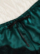 Contrast Lace Satin Pajama Set