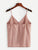 Solid Button Detail Chiffon Cami Top