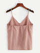 Solid Button Detail Chiffon Cami Top