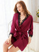 Eyelash Lace Self Belted Robe