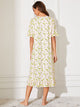 Ruffle Hem Banana Print Night Dress