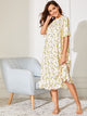 Ruffle Hem Banana Print Night Dress