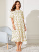 Ruffle Hem Banana Print Night Dress