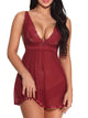 Scalloped Trim Babydoll With Thong