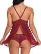 Scalloped Trim Babydoll With Thong