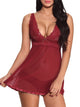 Scalloped Trim Babydoll With Thong