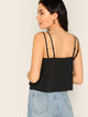 V Neck Solid Strappy Top