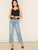 V Neck Solid Strappy Top