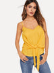 Neon Lime Knotted Front Cami Top