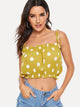 Frill Trim Crop Top With Tie Strappy