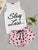 Letter Print Top & Drawstring Waist Shorts PJ Set