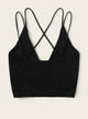 Rib-knit Strappy Wrap Bralette Top