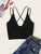 Rib-knit Strappy Wrap Bralette Top