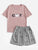 Cat & Fishbone Print Pajama Set