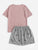 Cat & Fishbone Print Pajama Set