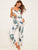 Tropical Print Satin Cami Pajama Set
