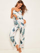 Tropical Print Satin Cami Pajama Set