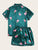 Flamingo Print Polka Dot Satin Pajama Set