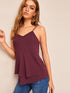 Ring Detail Strappy Layered Hem Top