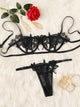 Flower Applique Cut-out Lingerie Set