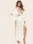 Contrast Lace Satin Robe With Belt