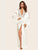 Contrast Lace Satin Robe With Belt