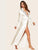 Contrast Lace Satin Robe With Belt