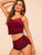 Lace Trim Velvet Cami Pajama Set