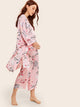 Floral Print Cami Pajama Set With Robe