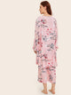 Floral Print Cami Pajama Set With Robe