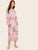Floral Print Cami Pajama Set With Robe