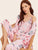 Floral Print Cami Pajama Set With Robe
