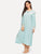 Tie Neck Contrast Lace Trim Bell Sleeve Nightdress