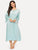 Tie Neck Contrast Lace Trim Bell Sleeve Nightdress