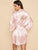 Letter Embroidered Self Belted Satin Bride Robe