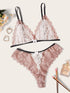 Applique Floral Lace Lingerie Set