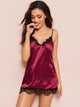 Eyelash Lace Satin Cami Dress