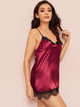 Eyelash Lace Satin Cami Dress