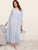 Contrast Lace Trim Heather Knit Ruffle Hem Nightdress