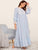 Contrast Lace Trim Heather Knit Ruffle Hem Nightdress