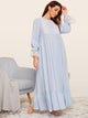 Contrast Lace Trim Heather Knit Ruffle Hem Nightdress