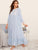 Contrast Lace Trim Heather Knit Ruffle Hem Nightdress