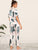 Tropical Print Satin Pajama Set