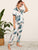 Tropical Print Satin Pajama Set