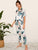 Tropical Print Satin Pajama Set