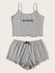 Letter Print Cami Pajama Set