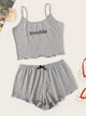 Letter Print Cami Pajama Set