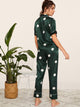 Polka Dot Satin Pajama Set